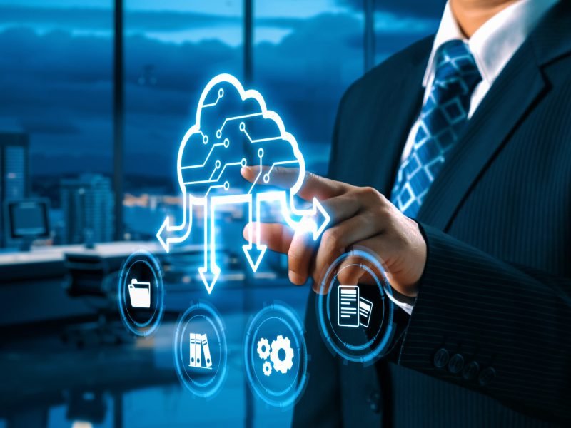 Business person discover the future of cloud computing with latest insights and elevate business by integrating cloud computing technology. Embrace the cloud era with innovative computing UUID